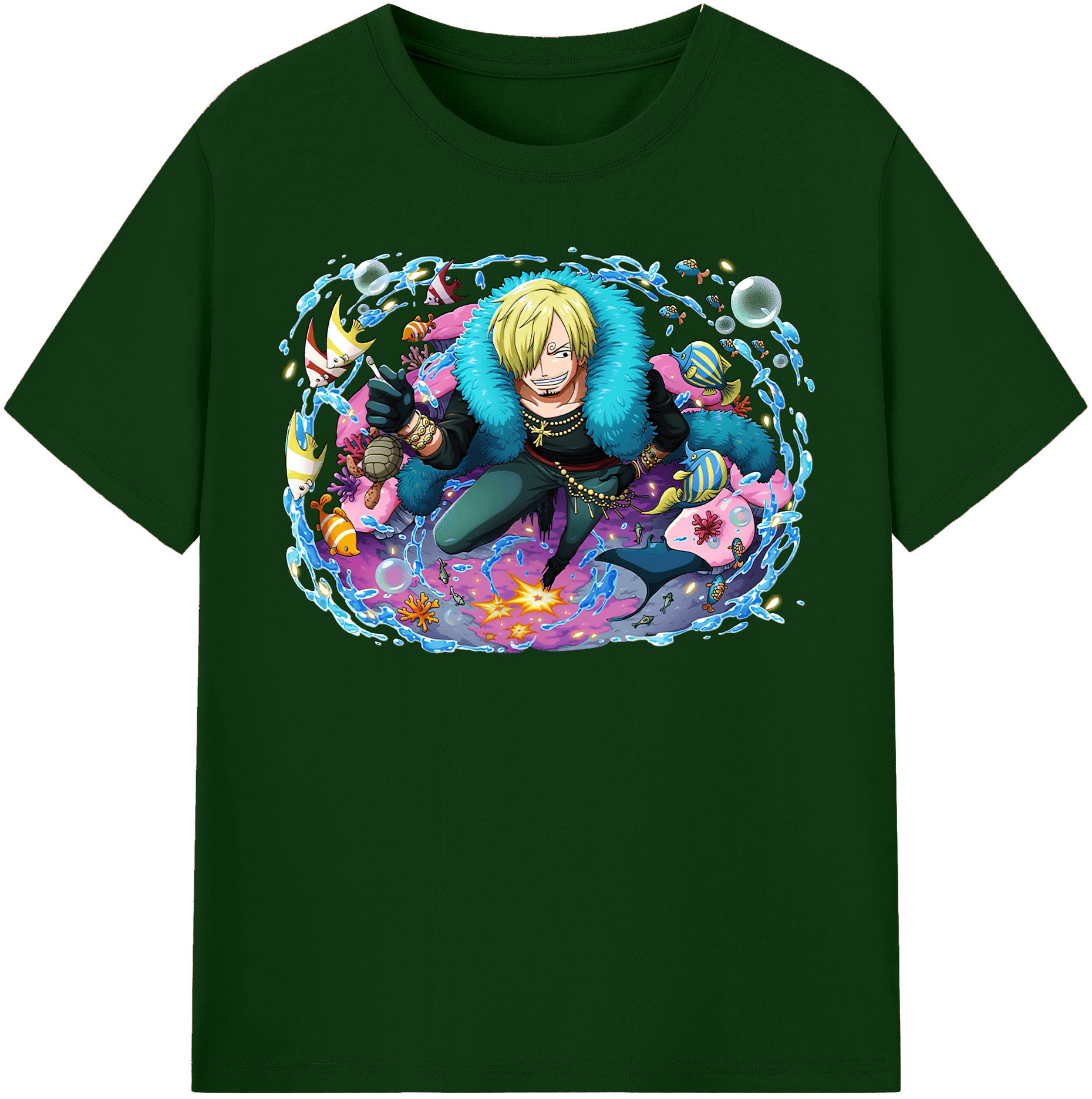 ワンピース サンジ ONE PIECE Sanji 綿100％半袖Tシャツ（フロントプリント）